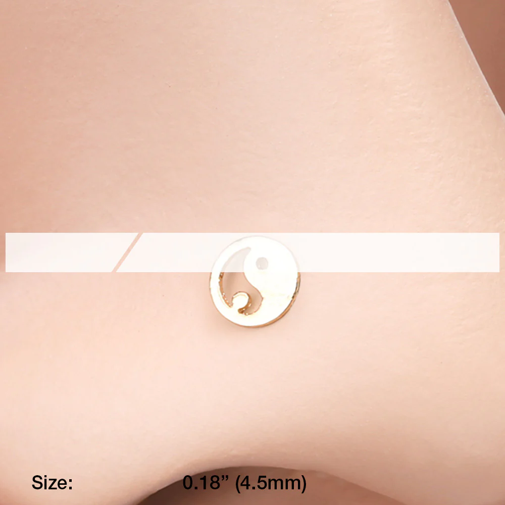 Golden Yin Yang Tao Nose Stud Ring - Image 3