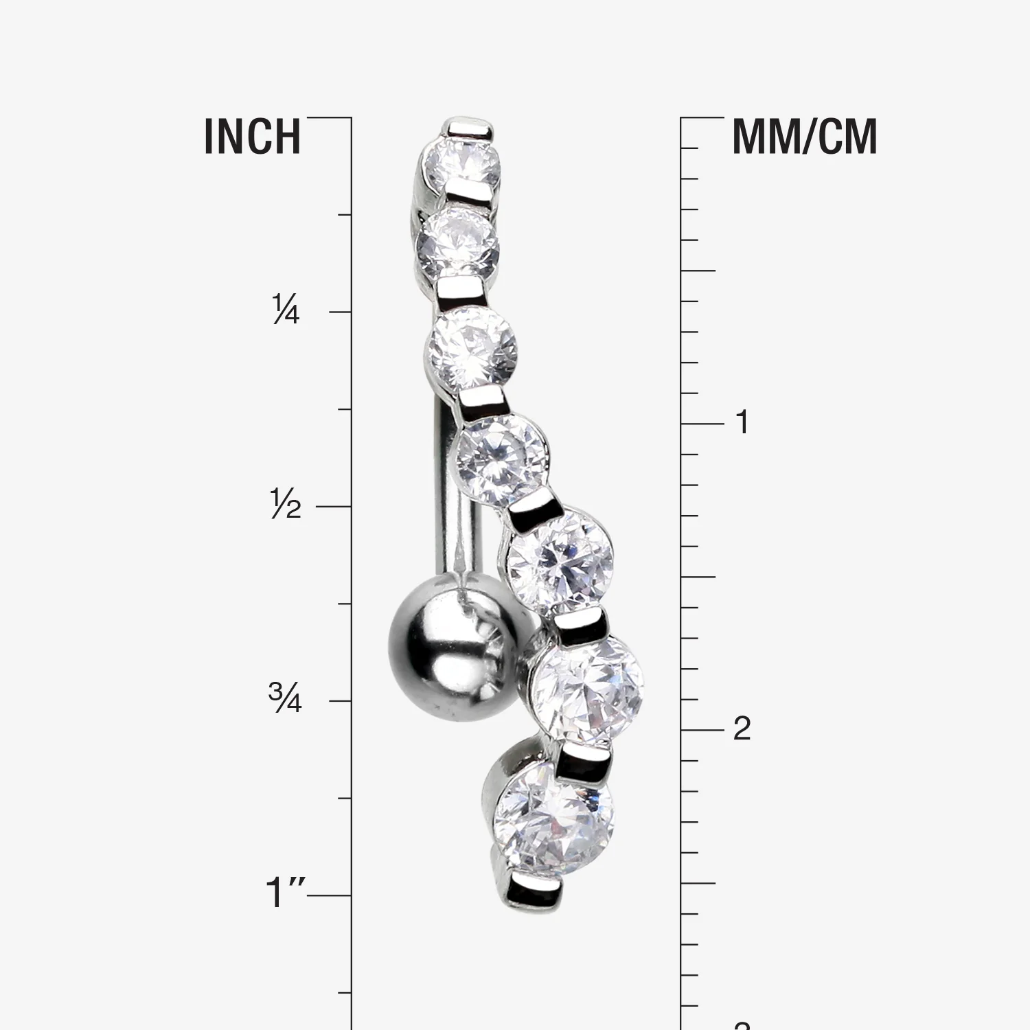 Grand Journey Sparkle Reverse Belly Button Ring - Image 2
