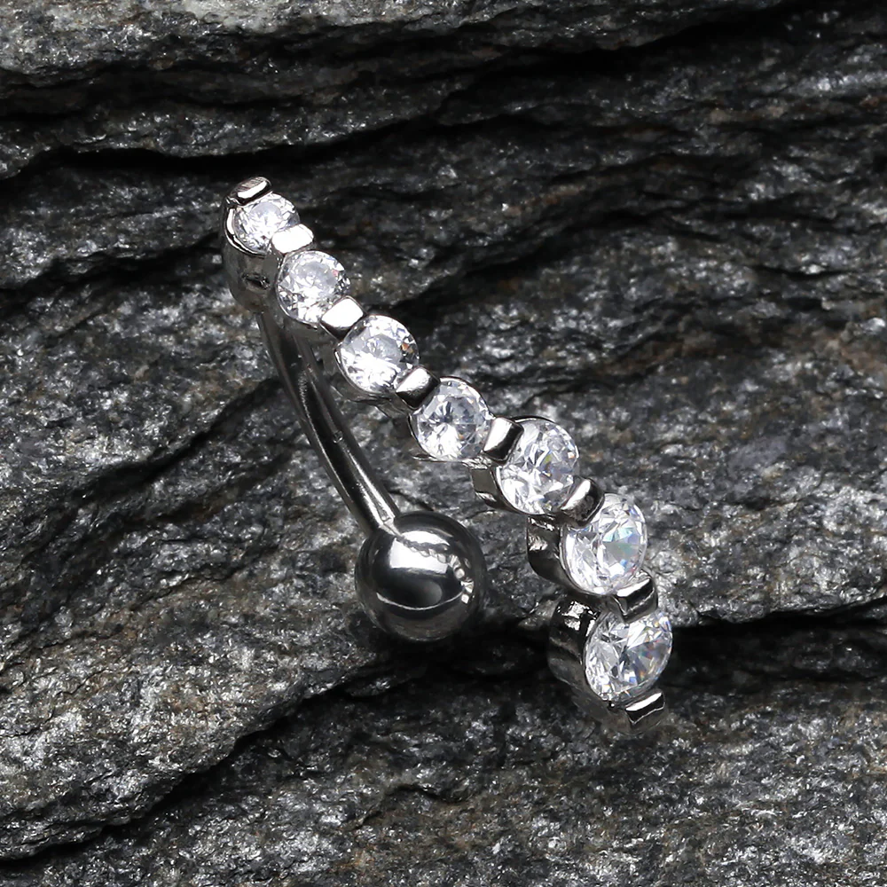 Grand Journey Sparkle Reverse Belly Button Ring - Image 3