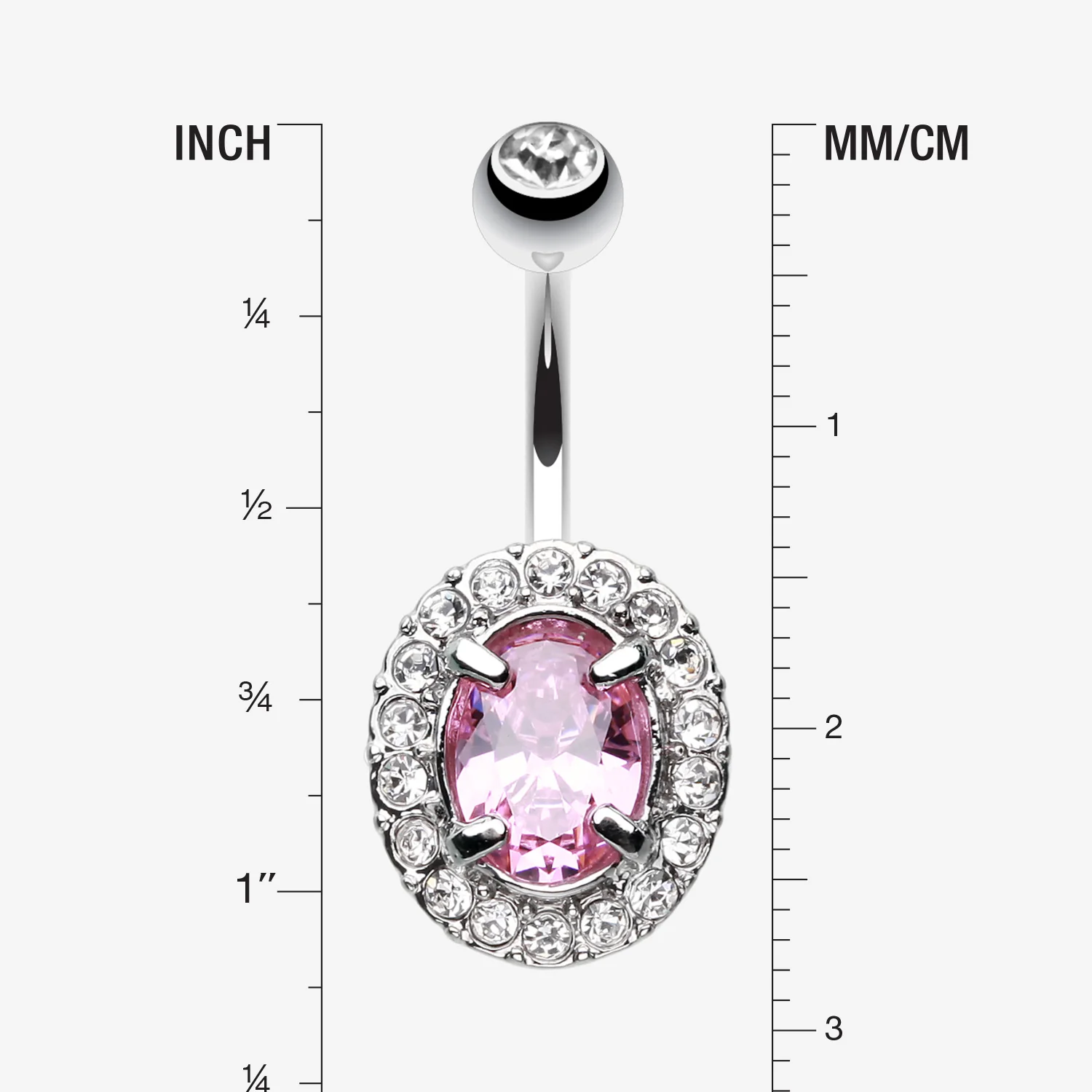 Grand Sparkle Prong Gem Belly Button Ring - Image 2