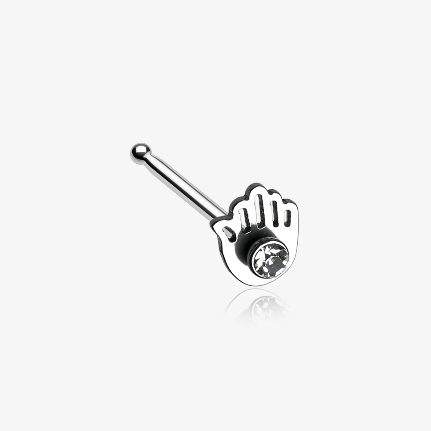 Hamsa Sparkle Nose Stud Ring