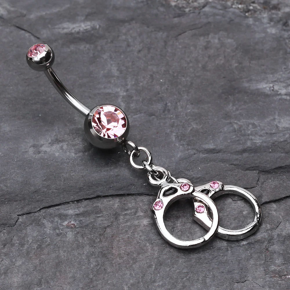 Handcuff Sparkle Belly Ring - Image 3
