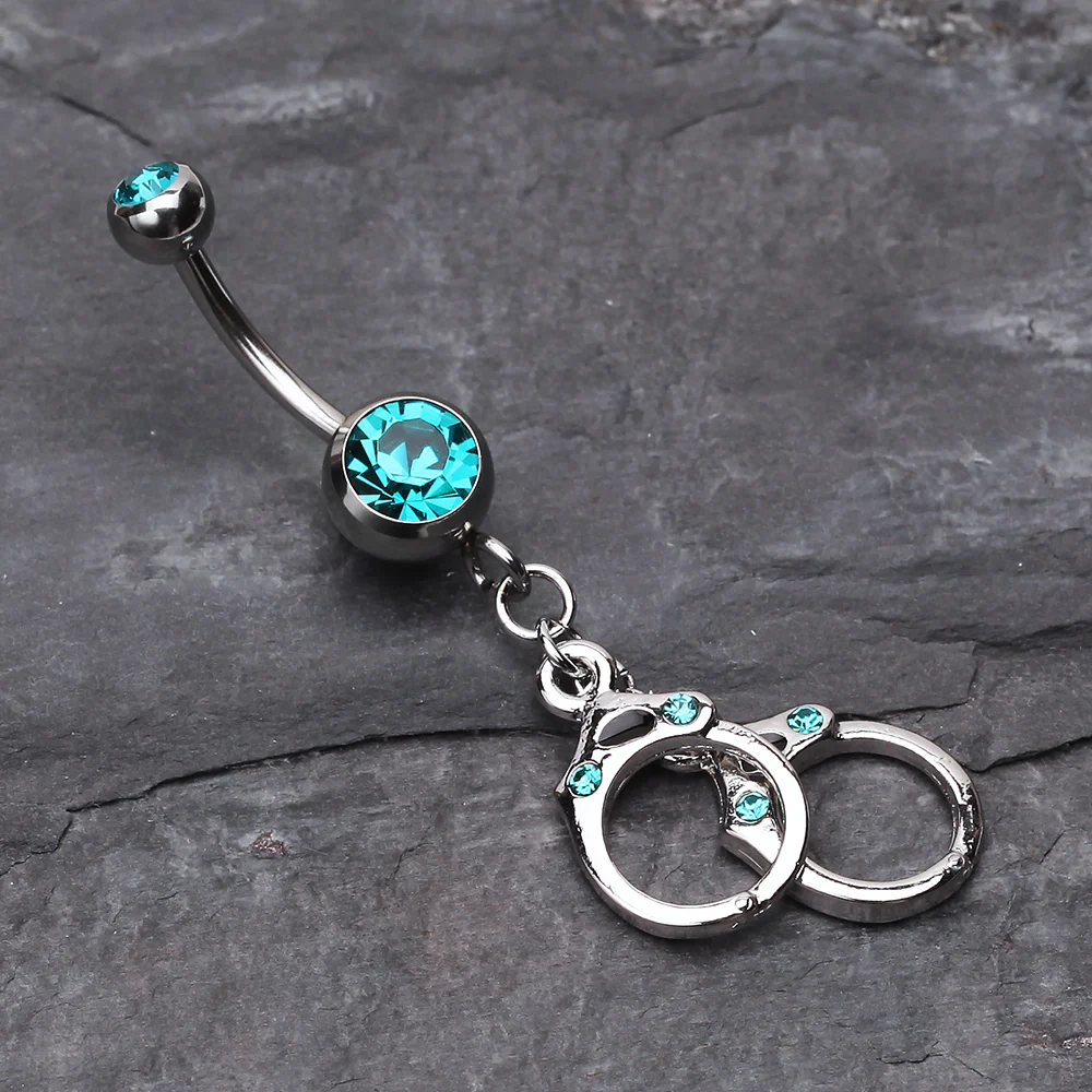 Handcuff Sparkle Belly Ring - Image 3