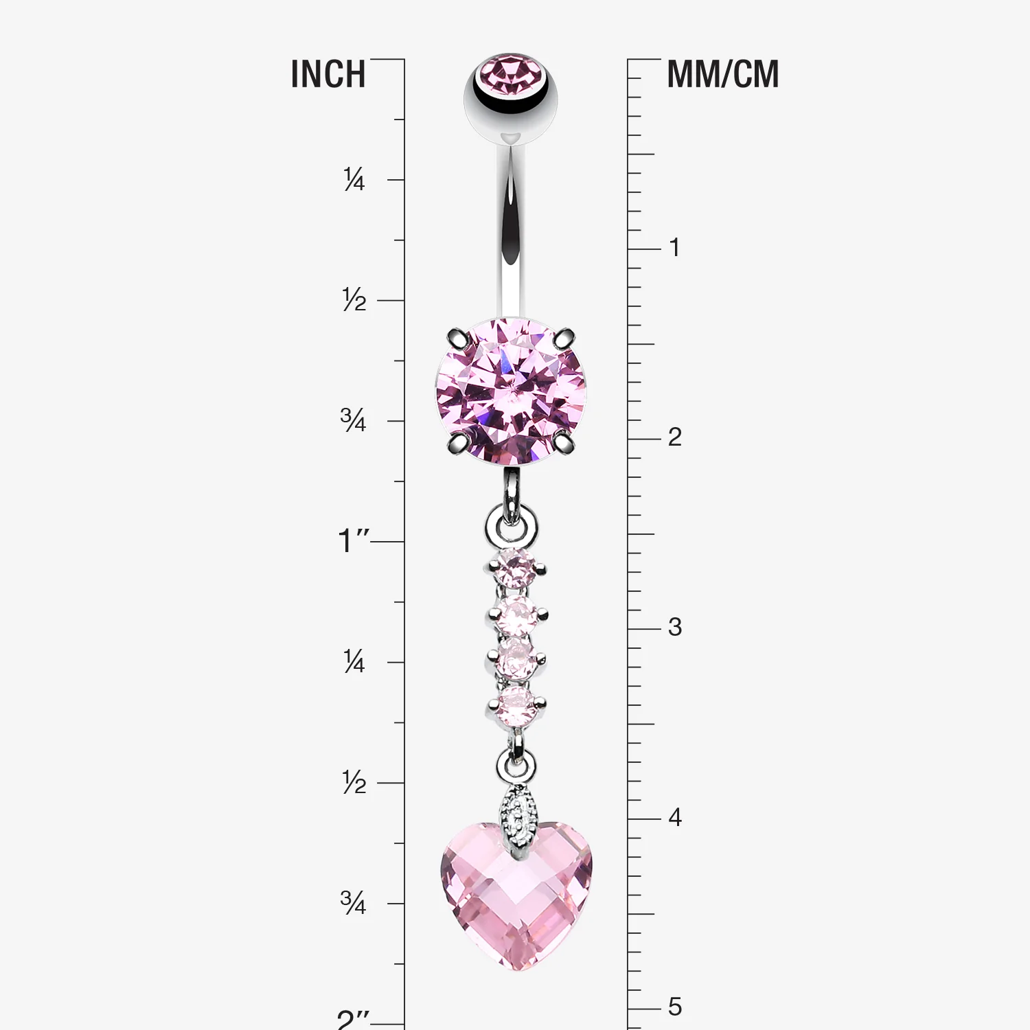 Heart Droplet Belly Button Ring - Image 2