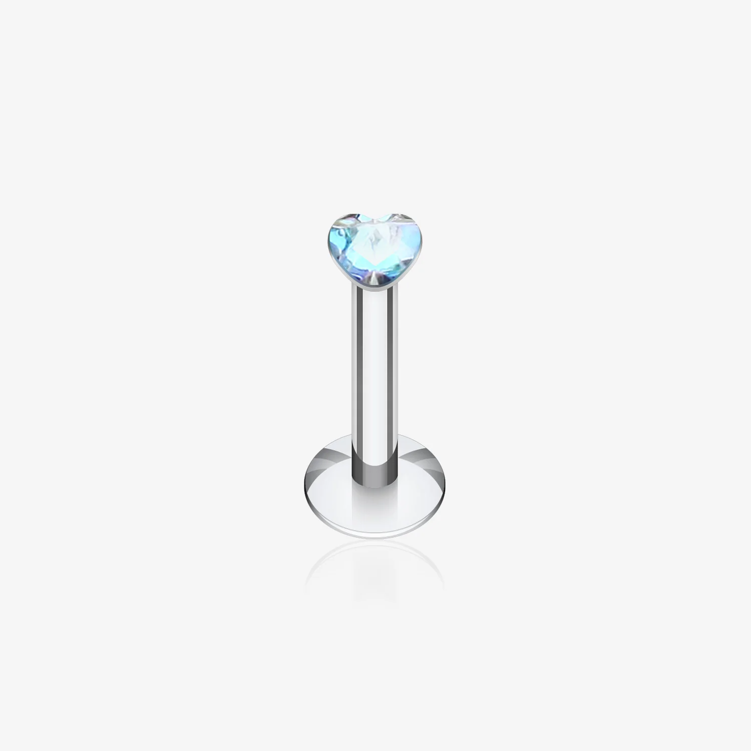 Heart Gem Top Internally Threaded Labret