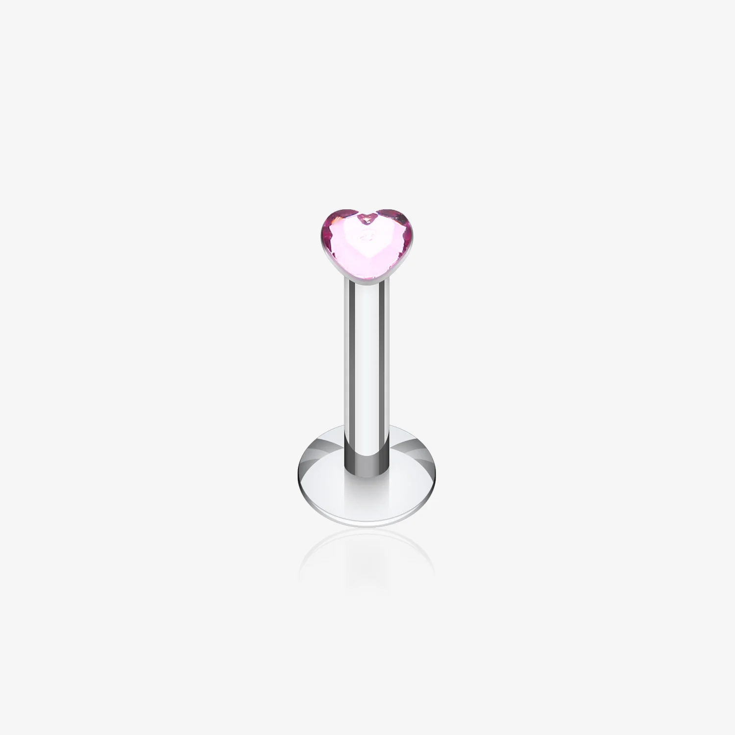 Heart Gem Top Internally Threaded Labret
