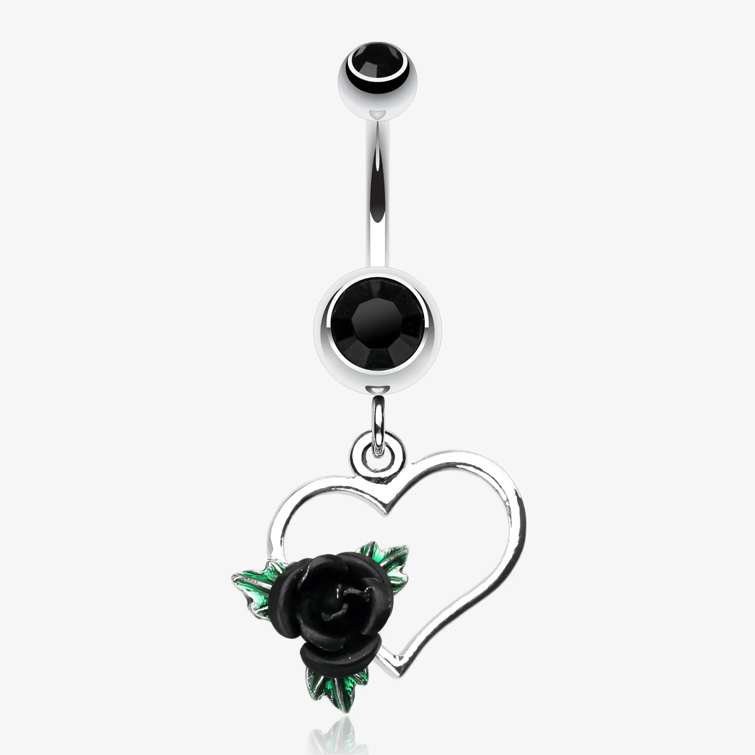 Heart Rose Belly Ring