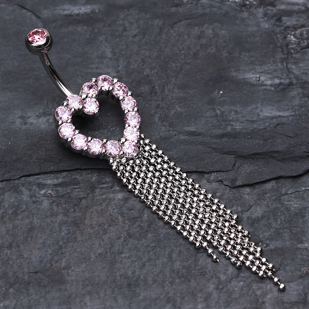 Heart Sparkle Showers Belly Button Ring - Image 3