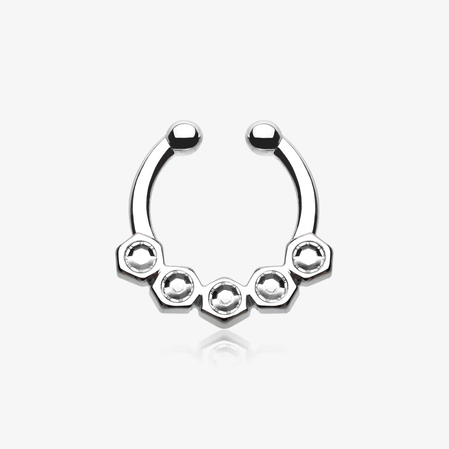 Hexa Gemina Sparkle Fake Septum Clip-On Ring