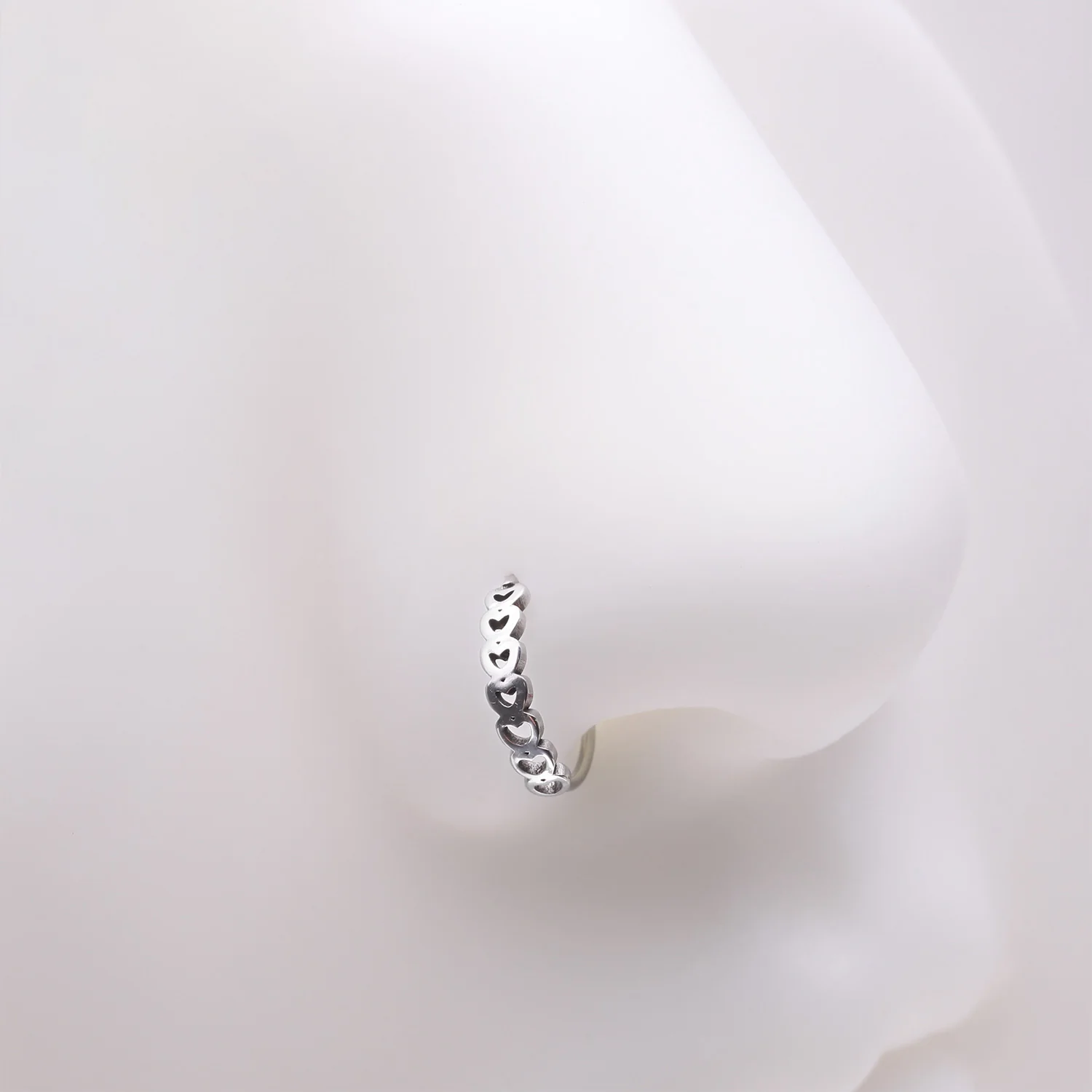 Hollow Heart Infinite Steel Bendable Hoop Ring - Image 2