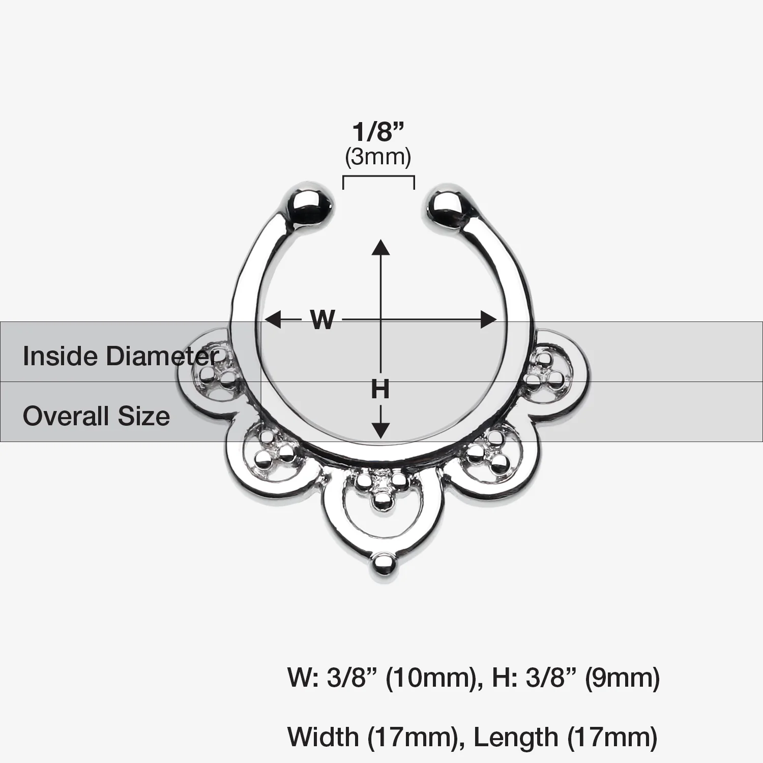 Imperial Filigree Fake Septum Clip-On Ring - Image 2