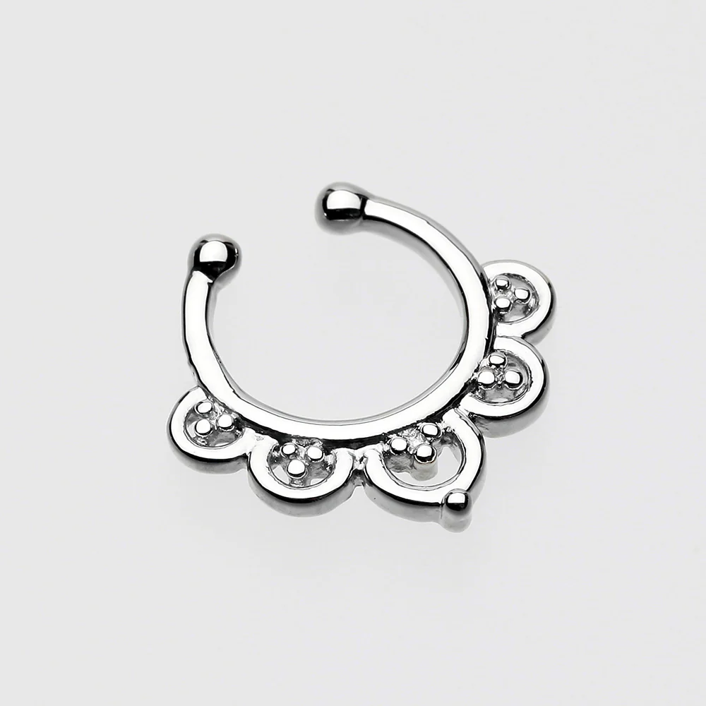 Imperial Filigree Fake Septum Clip-On Ring - Image 3