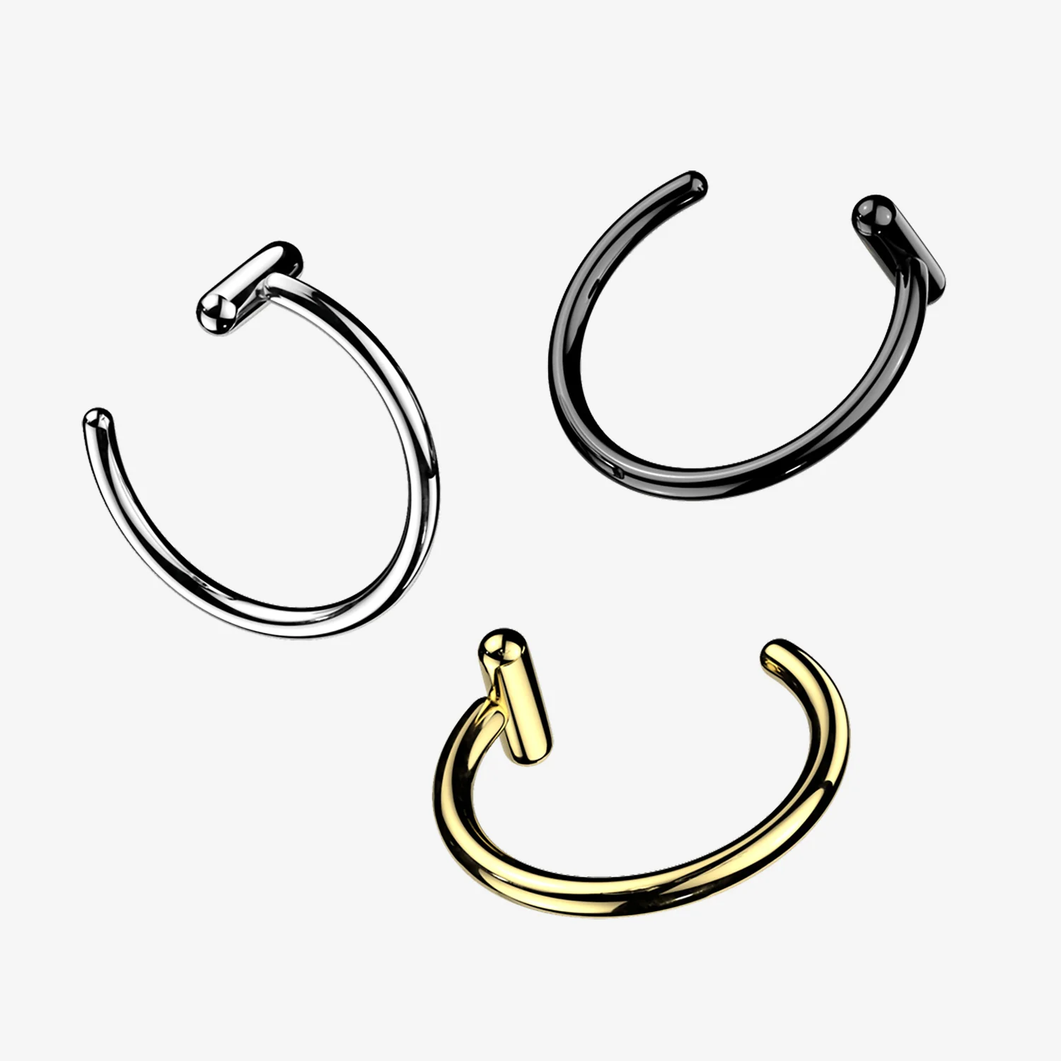 Implant Grade Titanium Bar Stopper Nose Hoop Ring - Image 2