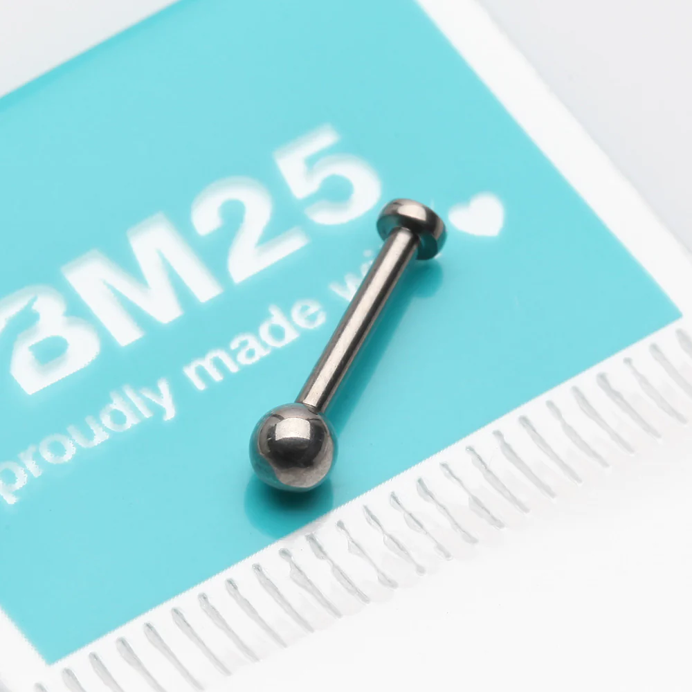 Implant Grade Titanium OneFit Threadless Basic Ball Top Flat Back Stud Labret - Image 4
