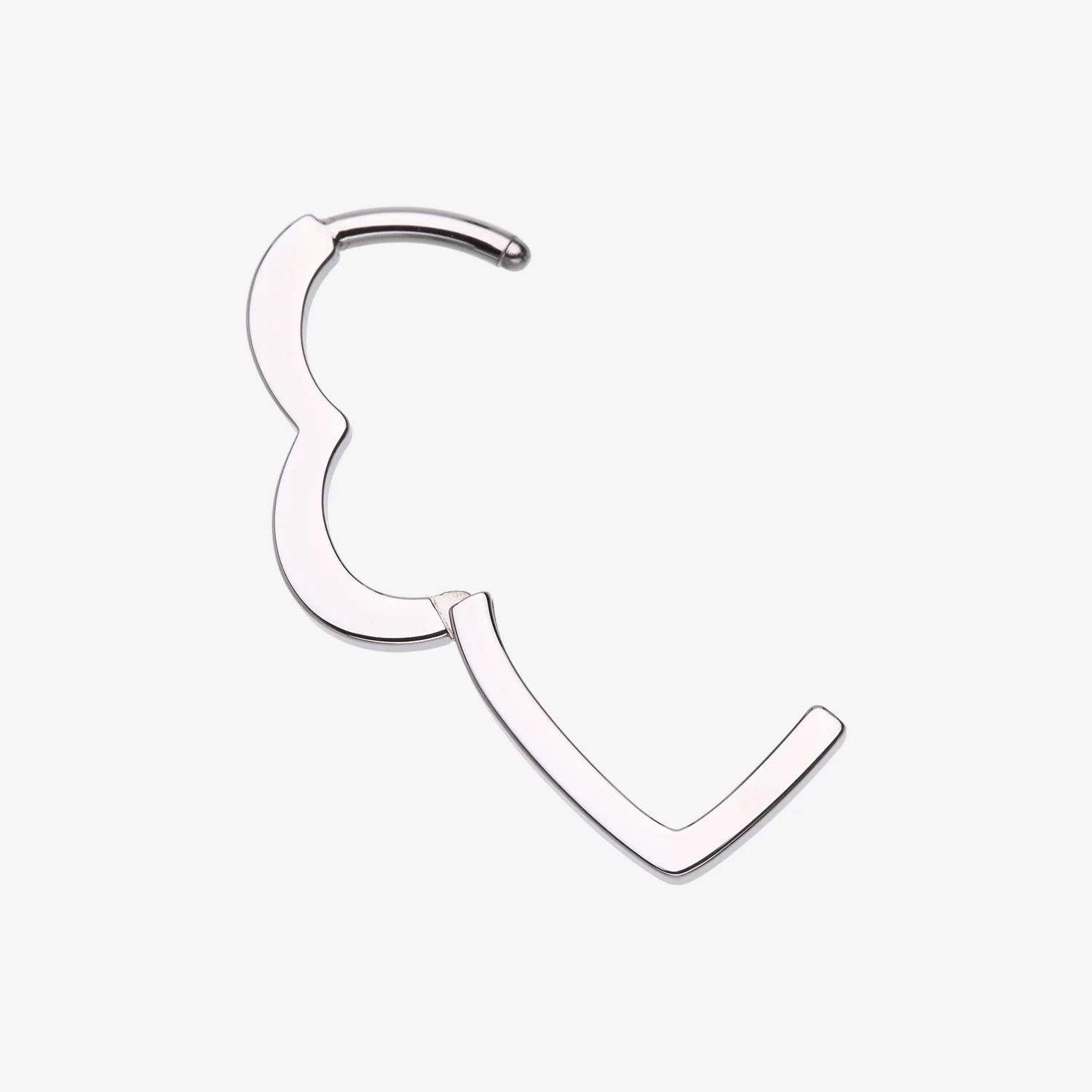 Implant Grade Titanium Basic Hollow Heart Clicker Hoop Ring - Image 2