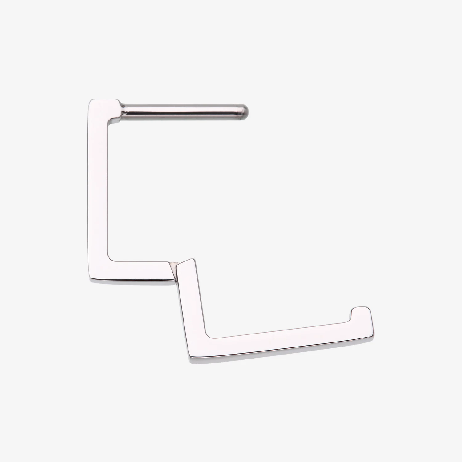 Implant Grade Titanium Basic Hollow Square Clicker Hoop Ring - Image 2