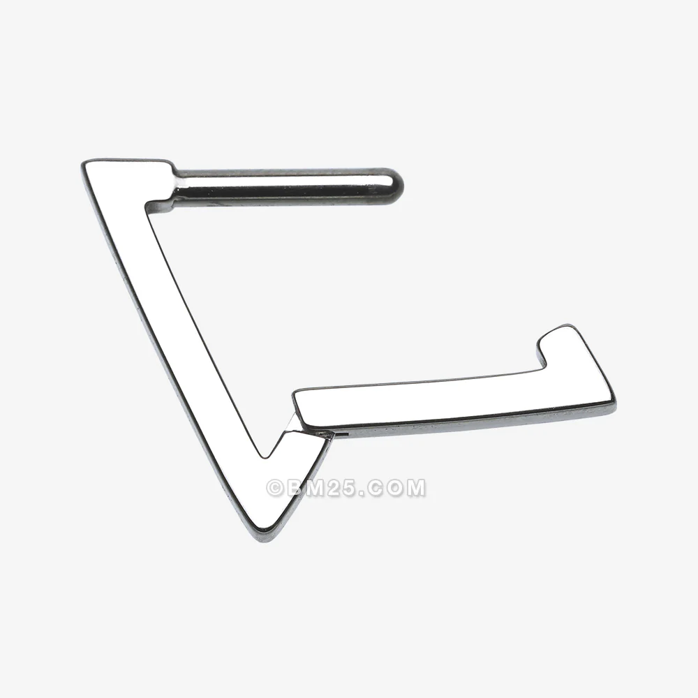 Implant Grade Titanium Basic Hollow Triangle Clicker Hoop Ring - Image 2