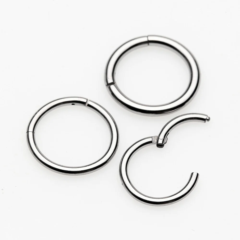 Implant Grade Titanium Basic Seamless Hinged Clicker Hoop Ring - Image 4