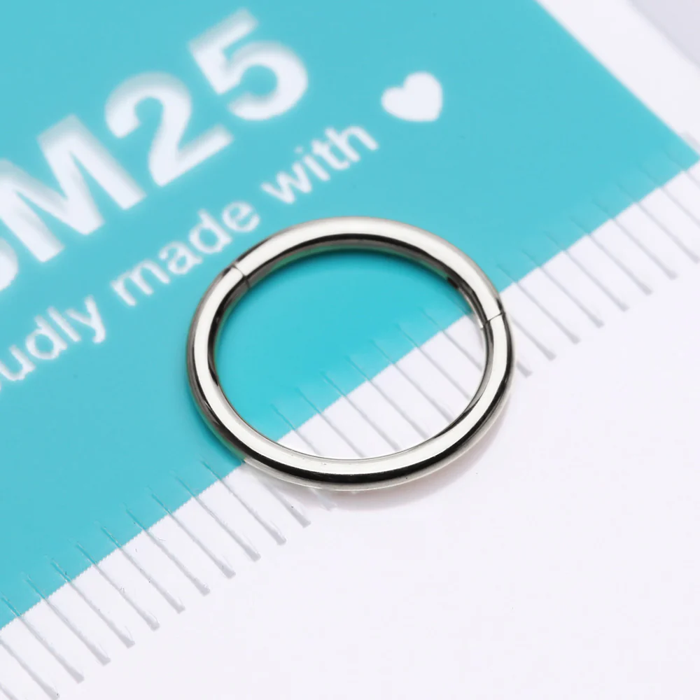 Implant Grade Titanium Basic Seamless Hinged Clicker Hoop Ring - Image 5