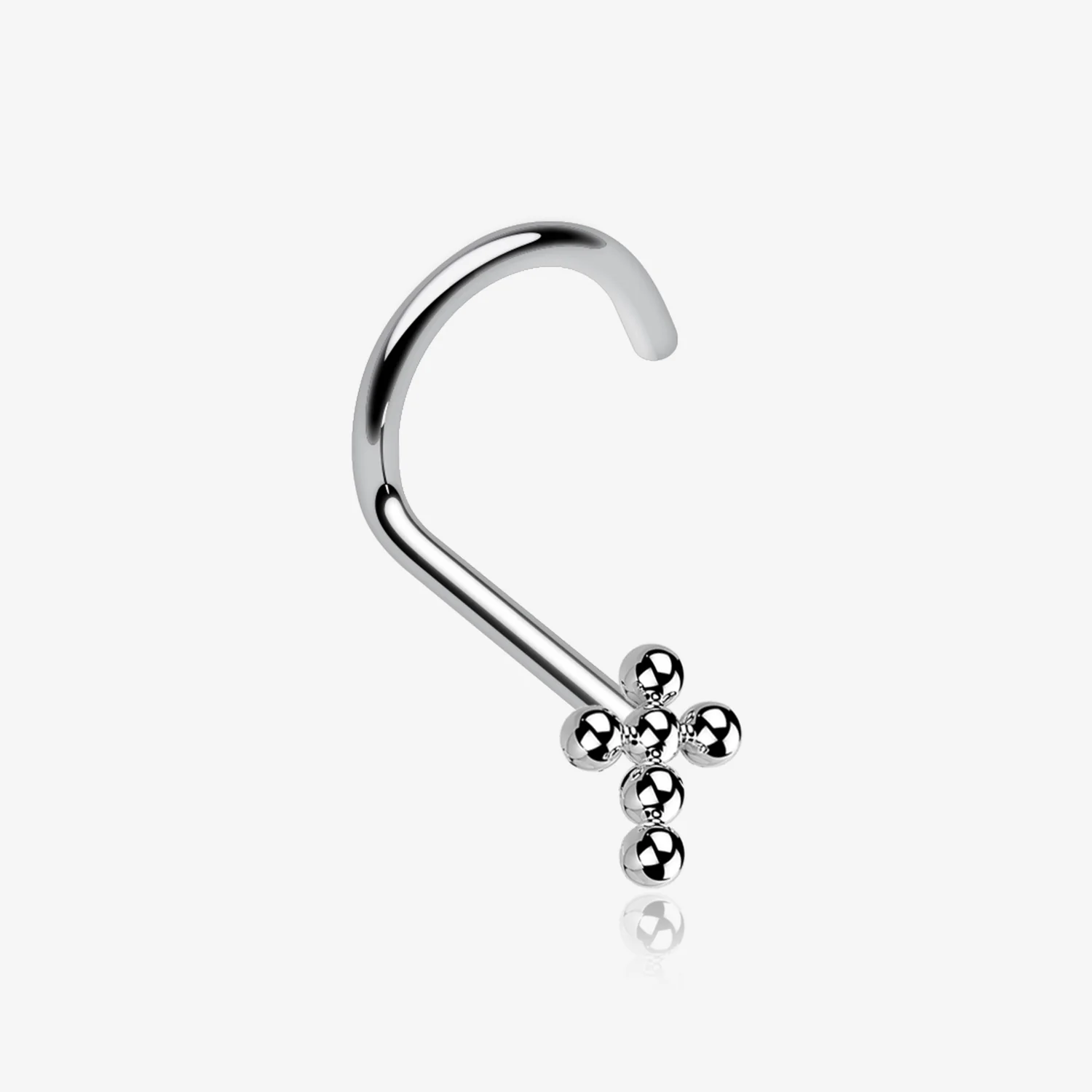 Implant Grade Titanium Beaded Cross Top Nose Screw Ring