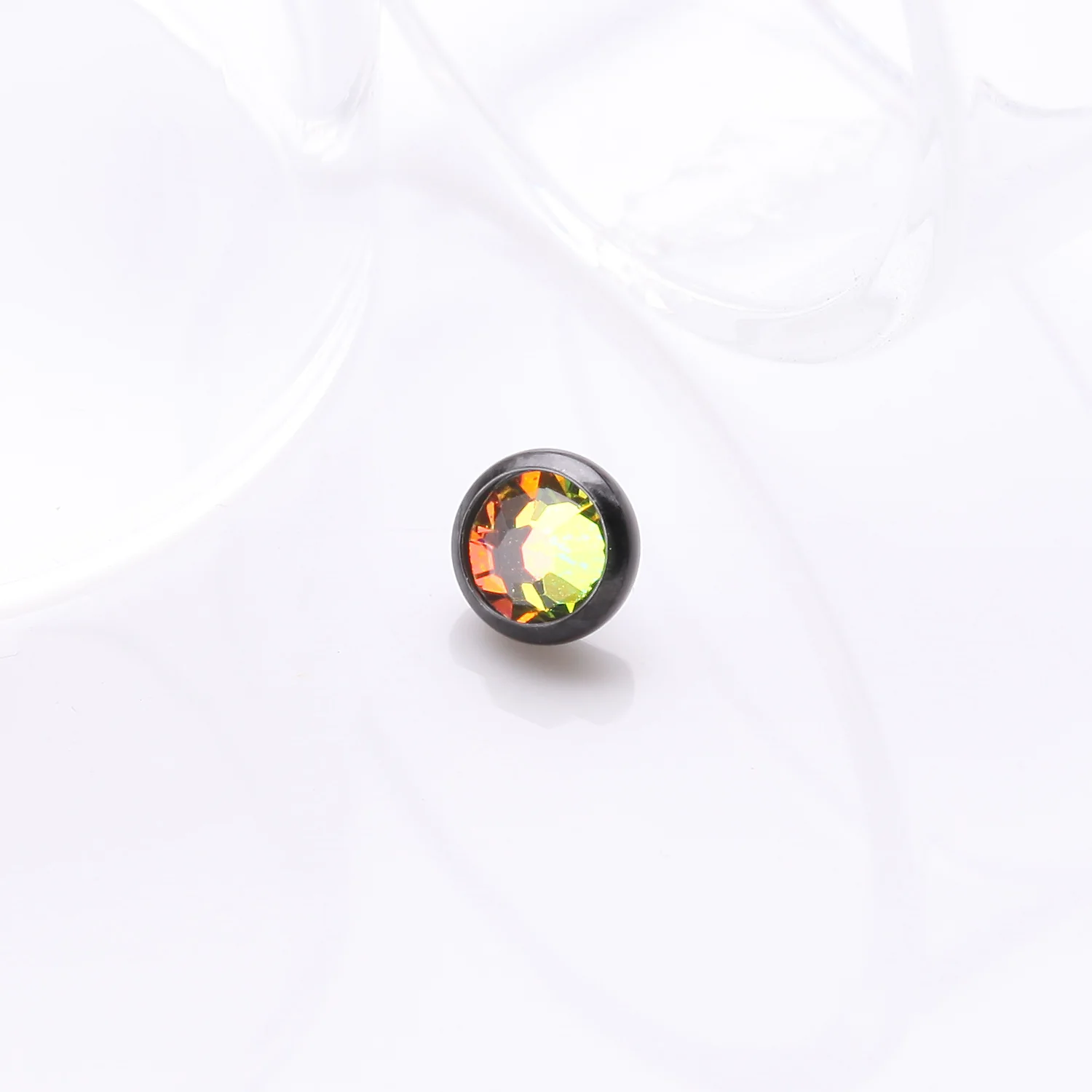 Implant Grade Titanium Blackline Internally Threaded Bezel Set Round Gem Part - Image 2
