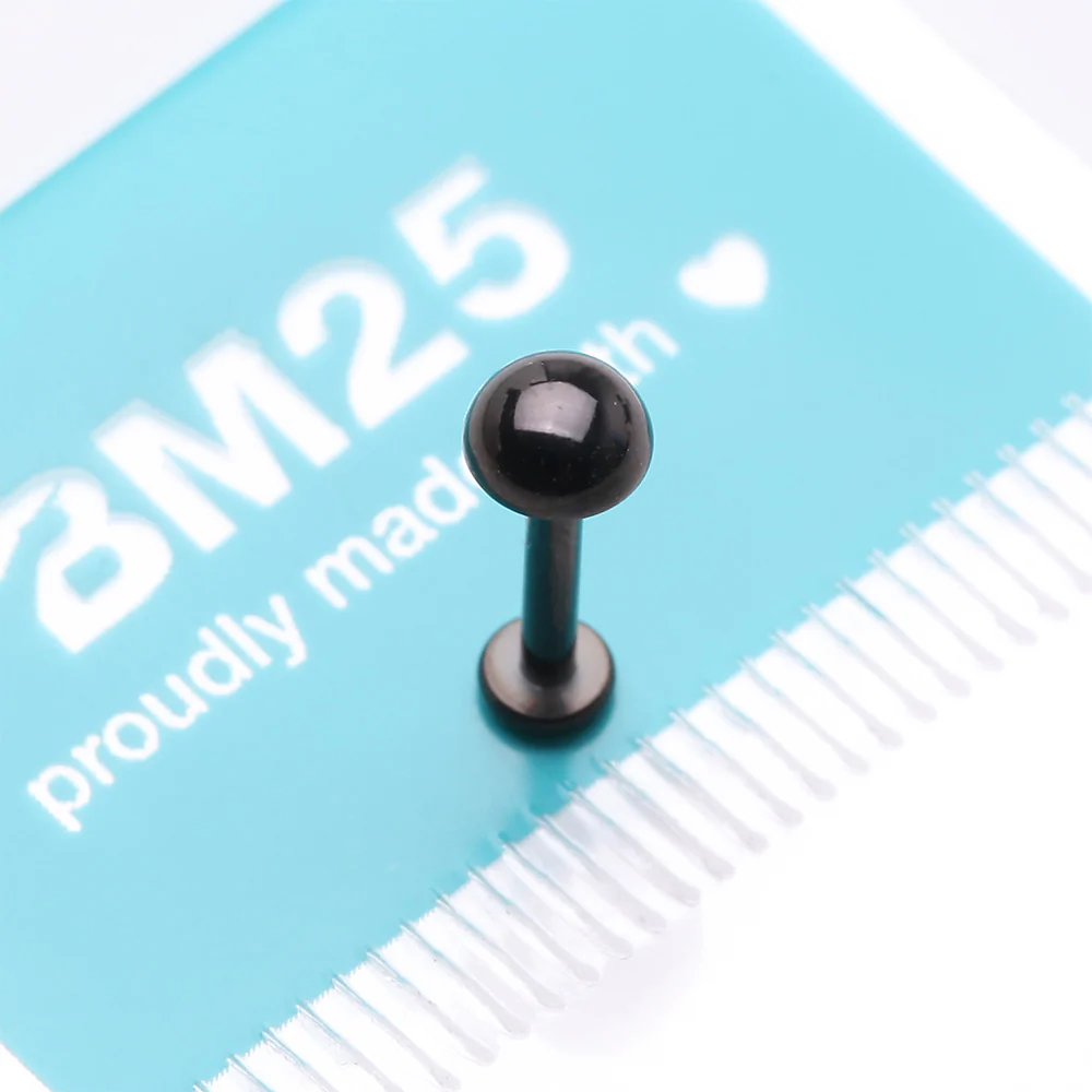 Implant Grade Titanium Blackline Internally Threaded Dome Top Labret - Image 4