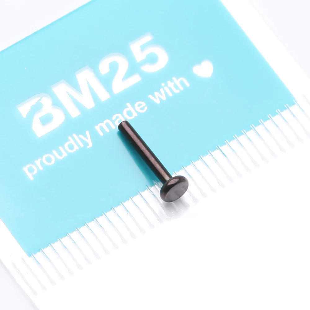 Implant Grade Titanium Blackline Internally Threaded Labret Stud Bar Part - Image 4