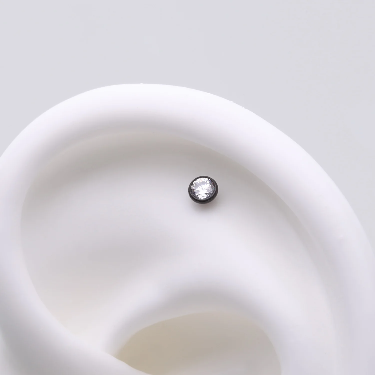 Implant Grade Titanium OneFit Threadless Blackline Bezel Set Sparkle Gem Top Part - Image 2