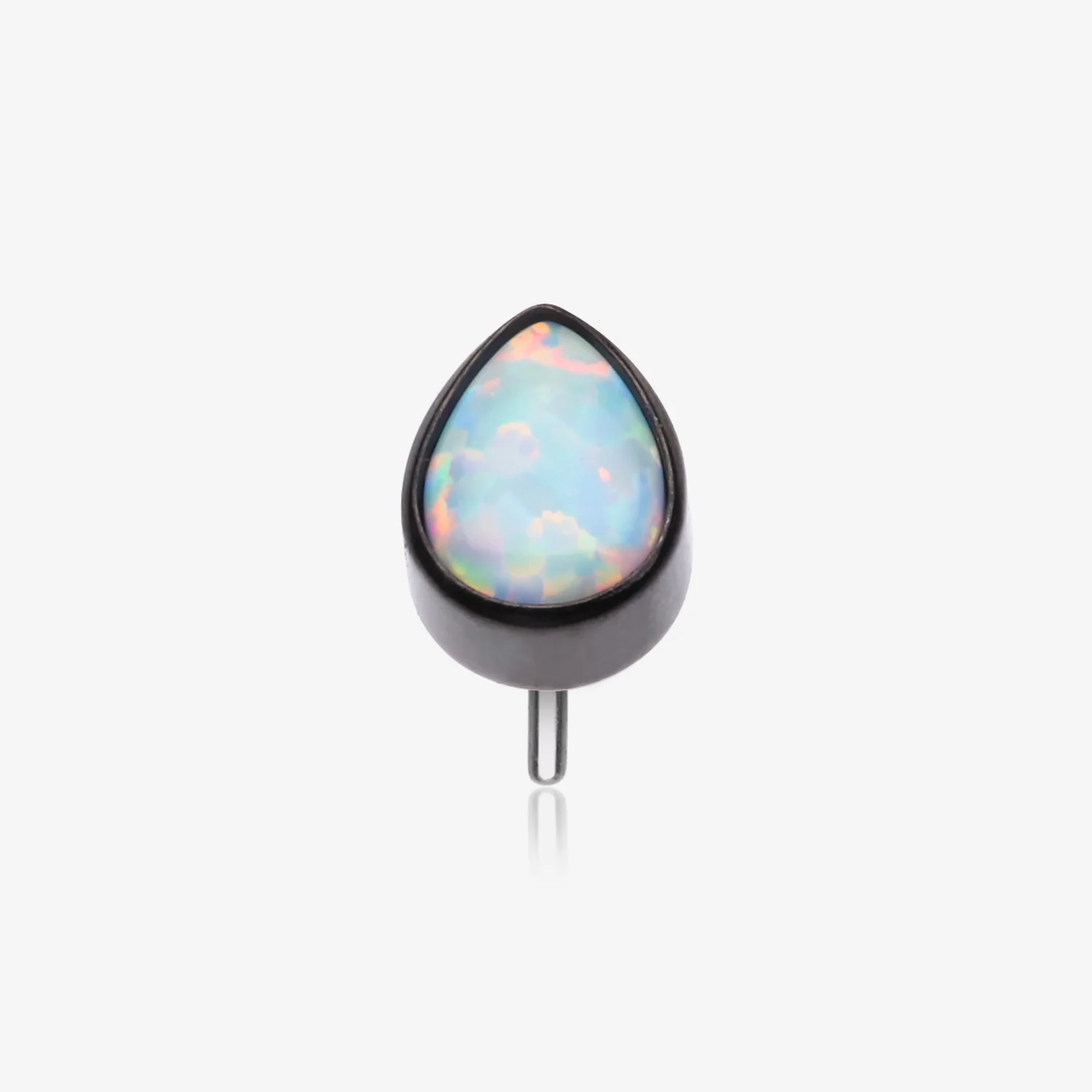 Implant Grade Titanium OneFit Threadless Blackline Fire Opal Teardrop Top Part