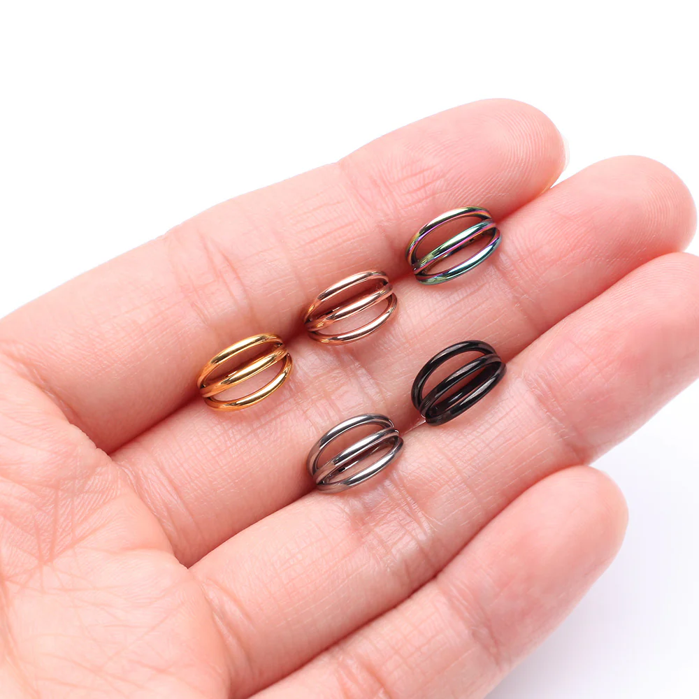 Implant Grade Titanium Blackline Triple Row Hoops Steel Seamless Clicker Hoop Ring - Image 4