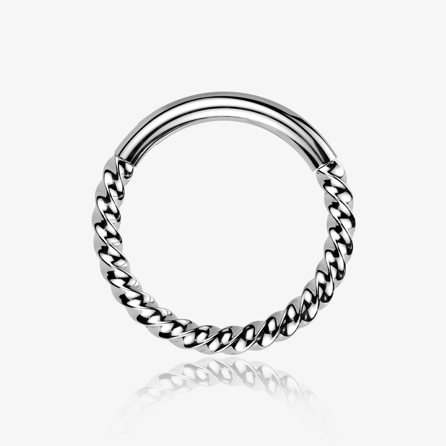 Implant Grade Titanium Braided Rope Clicker Hoop Ring