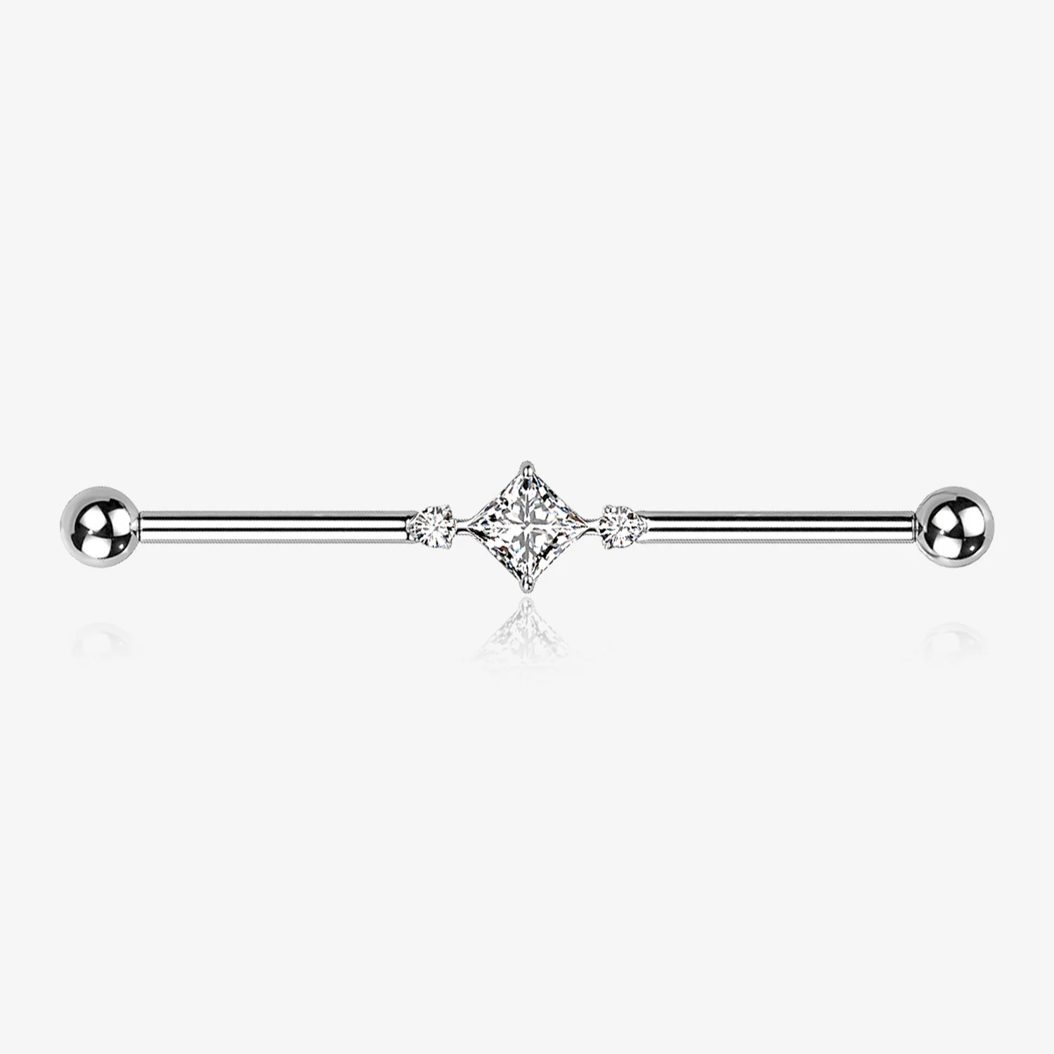 Implant Grade Titanium Diamante Sparkle Internally Threaded Industrial Barbell