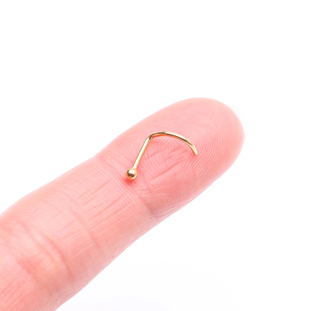 Implant Grade Titanium Golden Ball Top Nose Screw Ring - Image 3