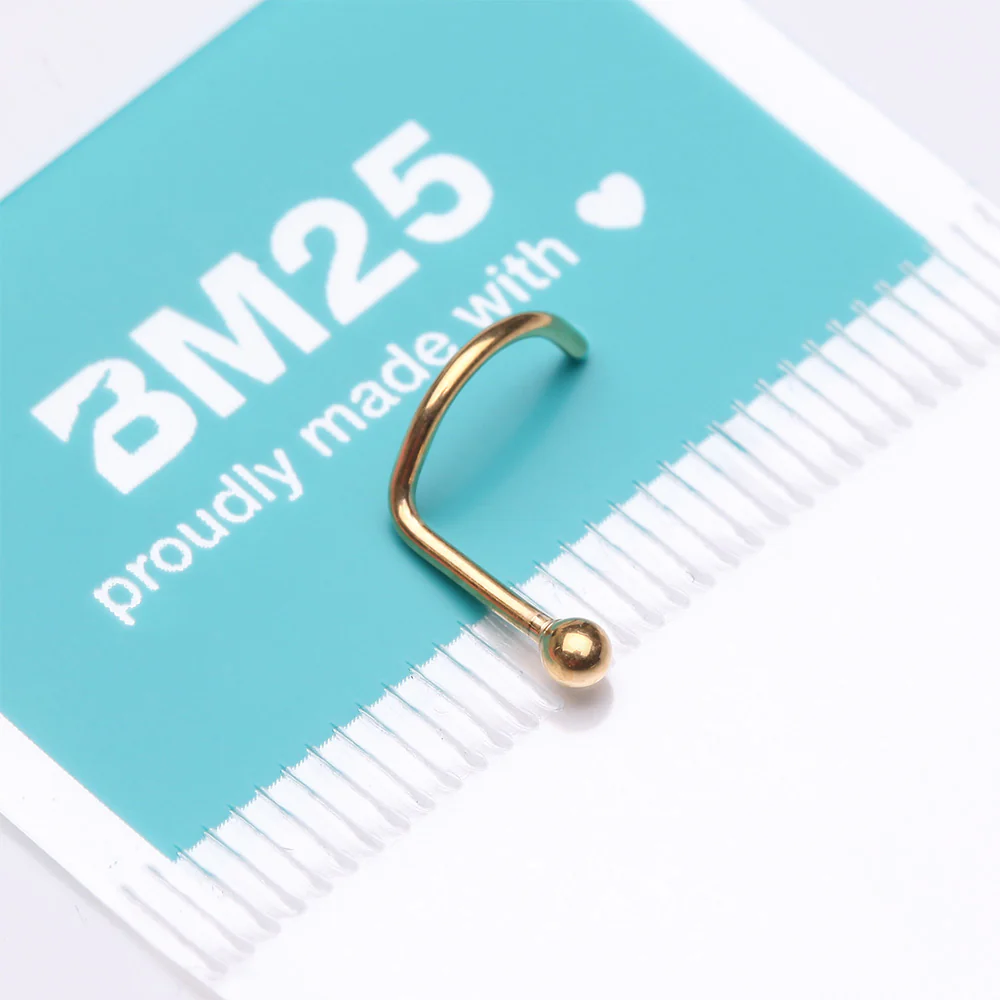 Implant Grade Titanium Golden Ball Top Nose Screw Ring - Image 4