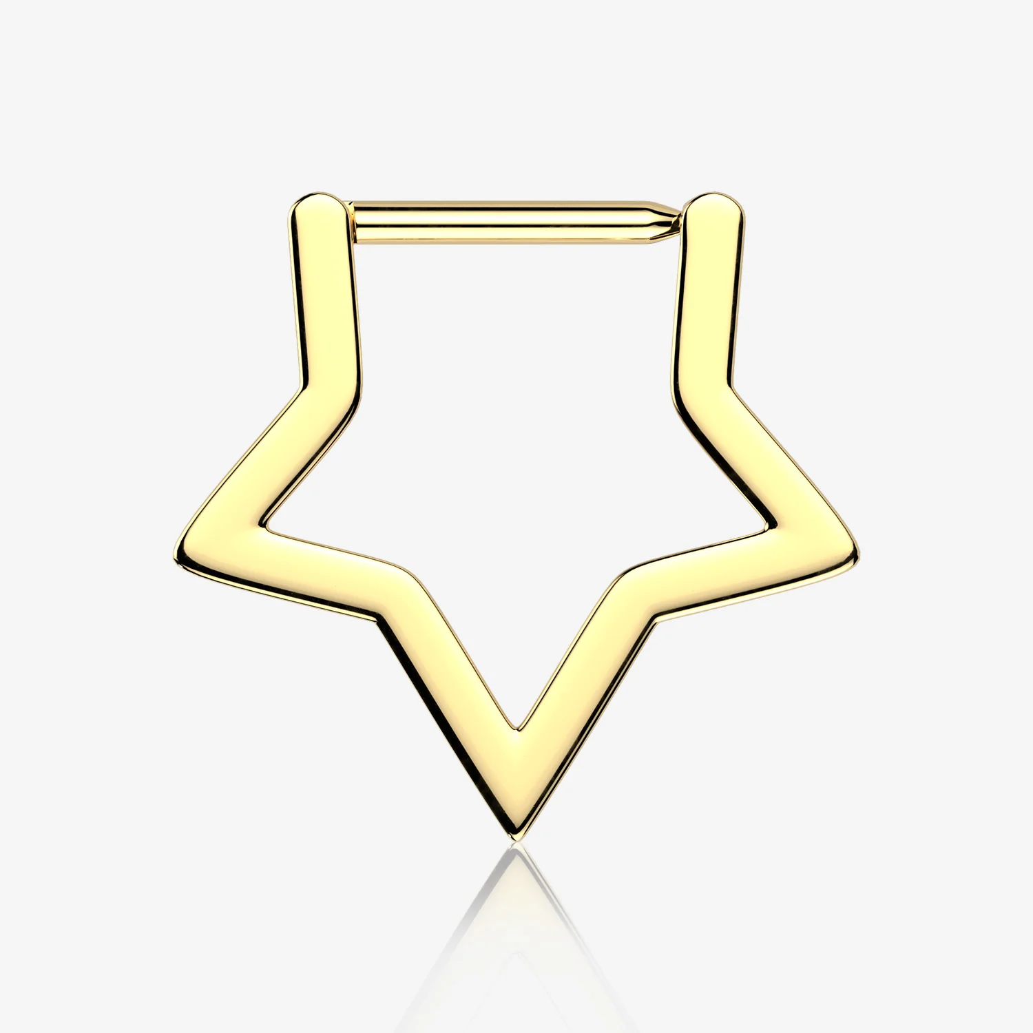 Implant Grade Titanium Golden Basic Hollow Star Clicker Hoop Ring