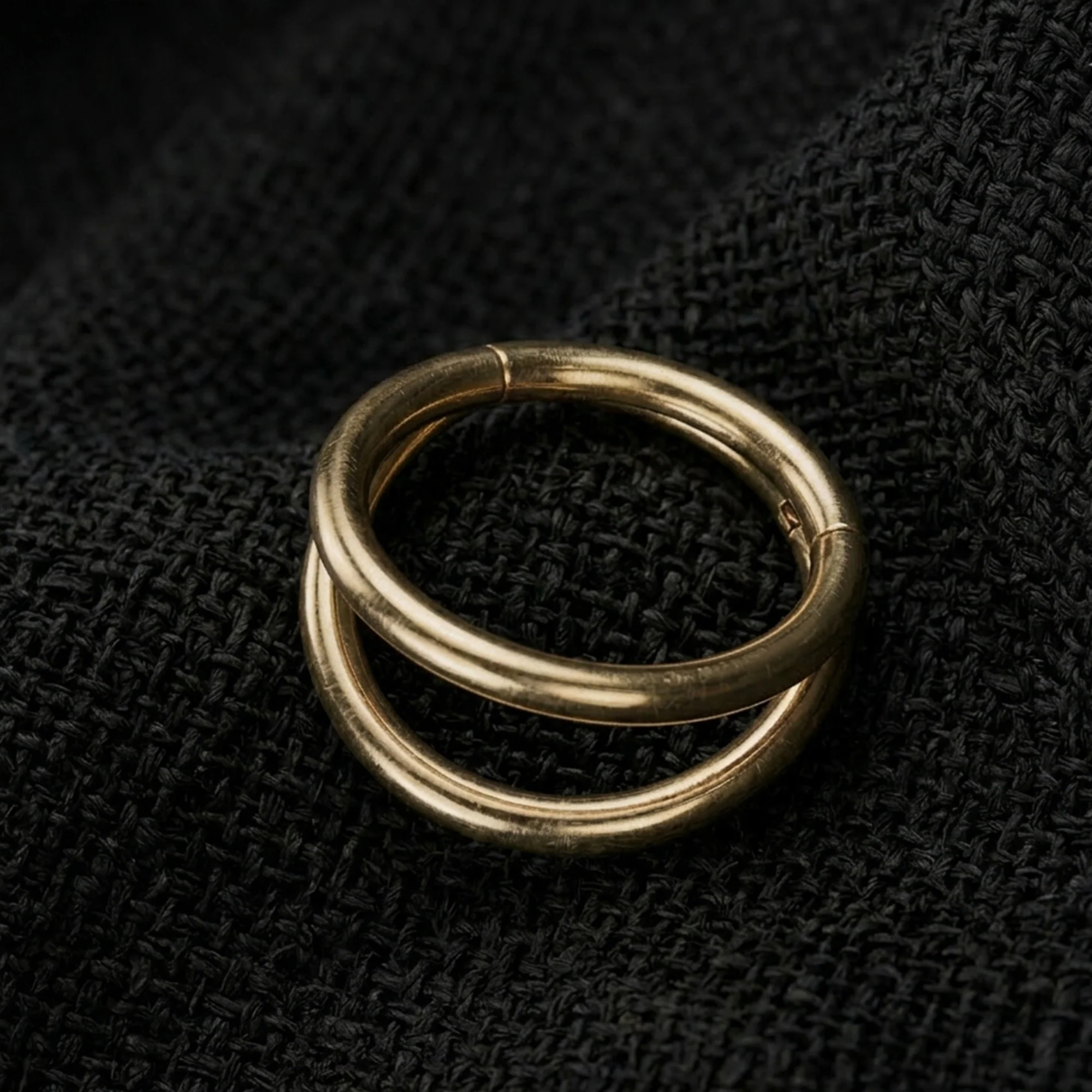 Implant Grade Titanium Golden Double Lined Clicker Hoop Ring - Image 3