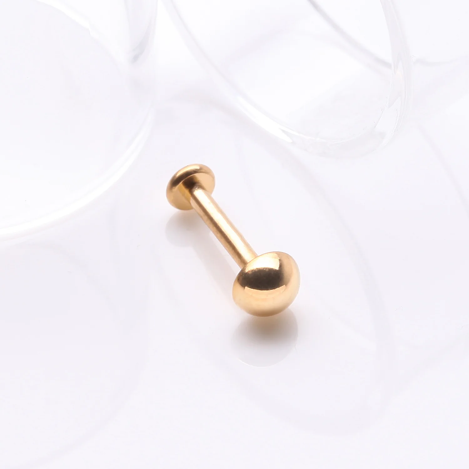 Implant Grade Titanium Golden Internally Threaded Dome Top Labret - Image 2