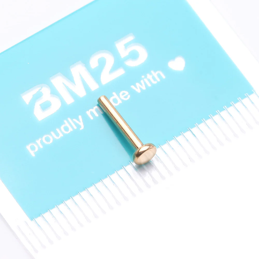 Implant Grade Titanium Golden Internally Threaded Labret Stud Bar Part - Image 4