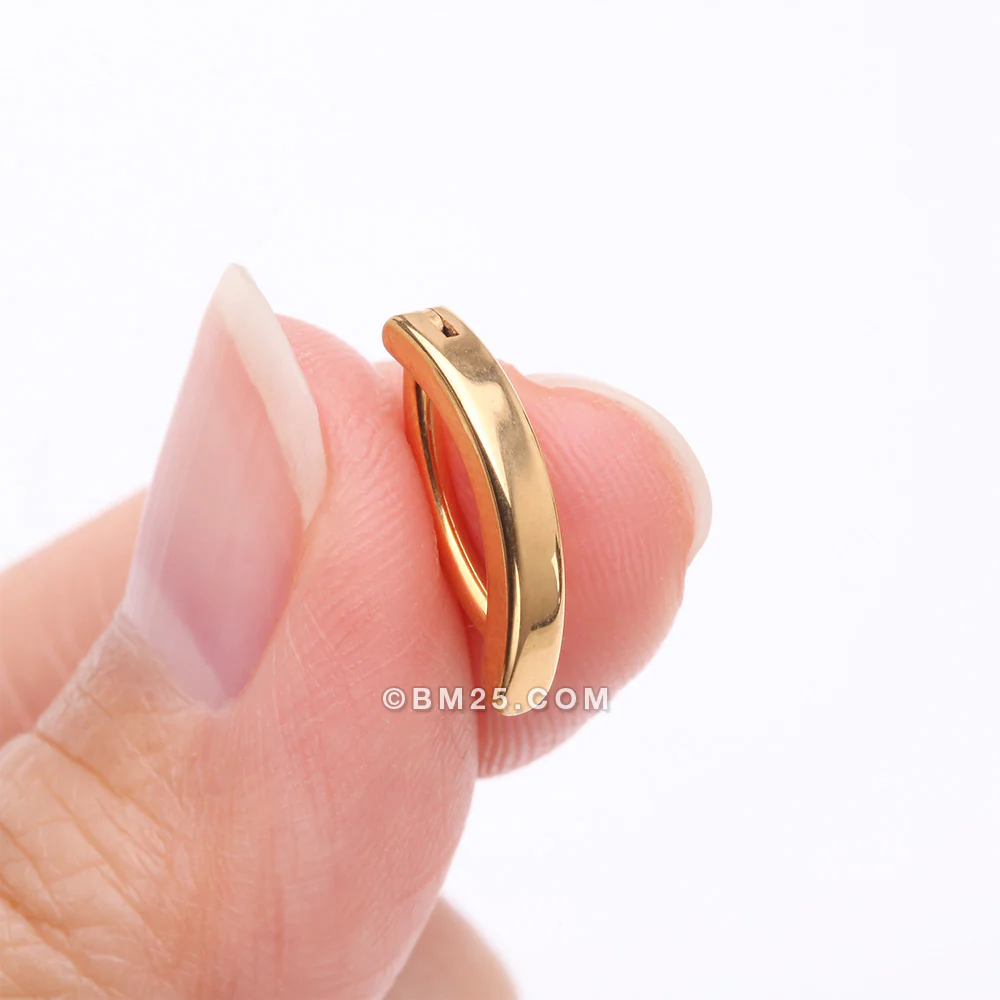Implant Grade Titanium Golden Minimalist Curved Bar Belly Clicker - Image 3