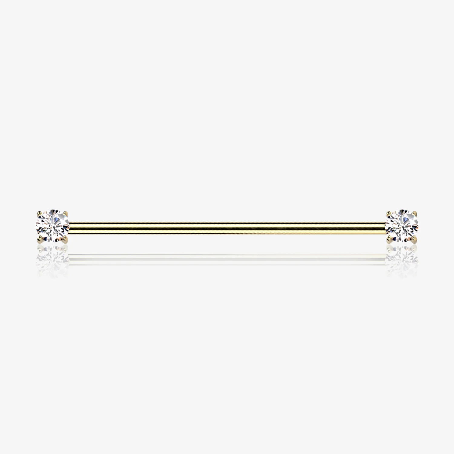 Implant Grade Titanium Golden OneFit Threadless Prong Gem Sparkle Industrial Barbell