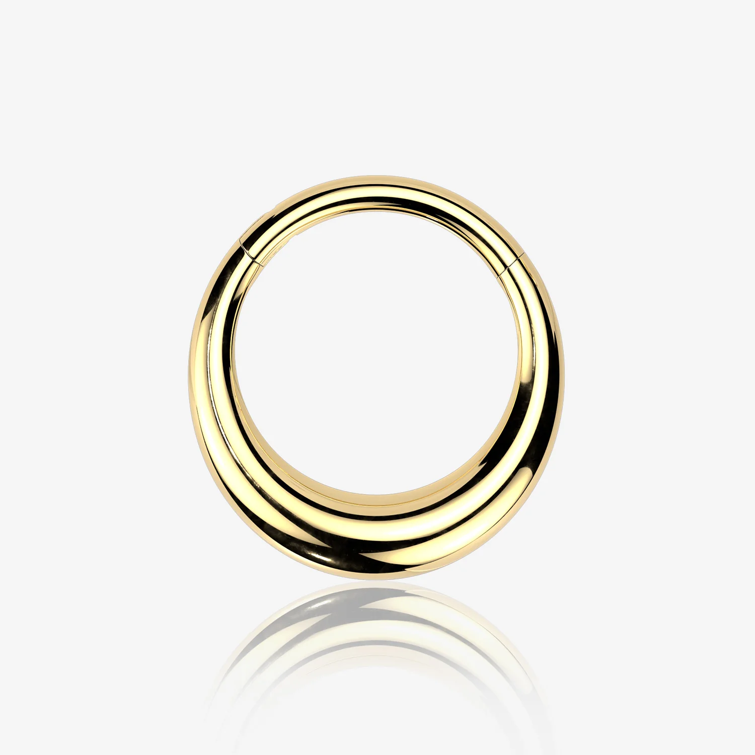 Implant Grade Titanium Golden Smooth Hollow Crescent Clicker Hoop Ring
