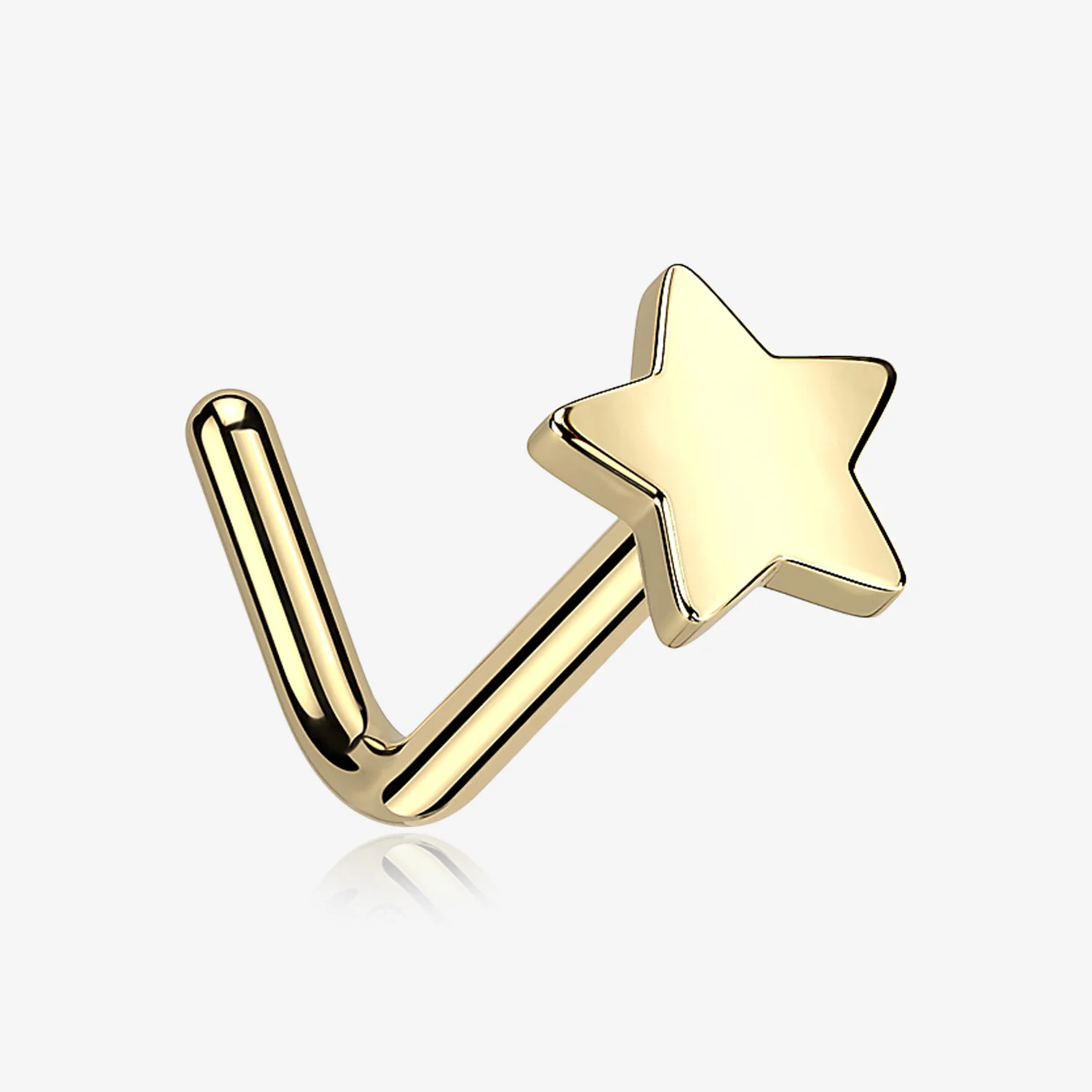 Implant Grade Titanium Golden Star Icon L-Shaped Nose Ring