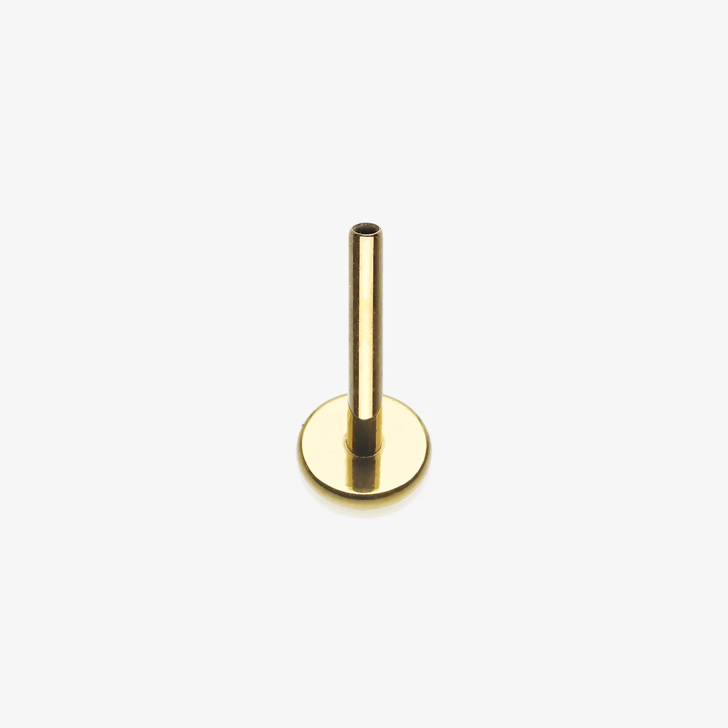 Implant Grade Titanium OneFit Threadless Golden 4mm Base Flat Back Stud Labret Bar Part