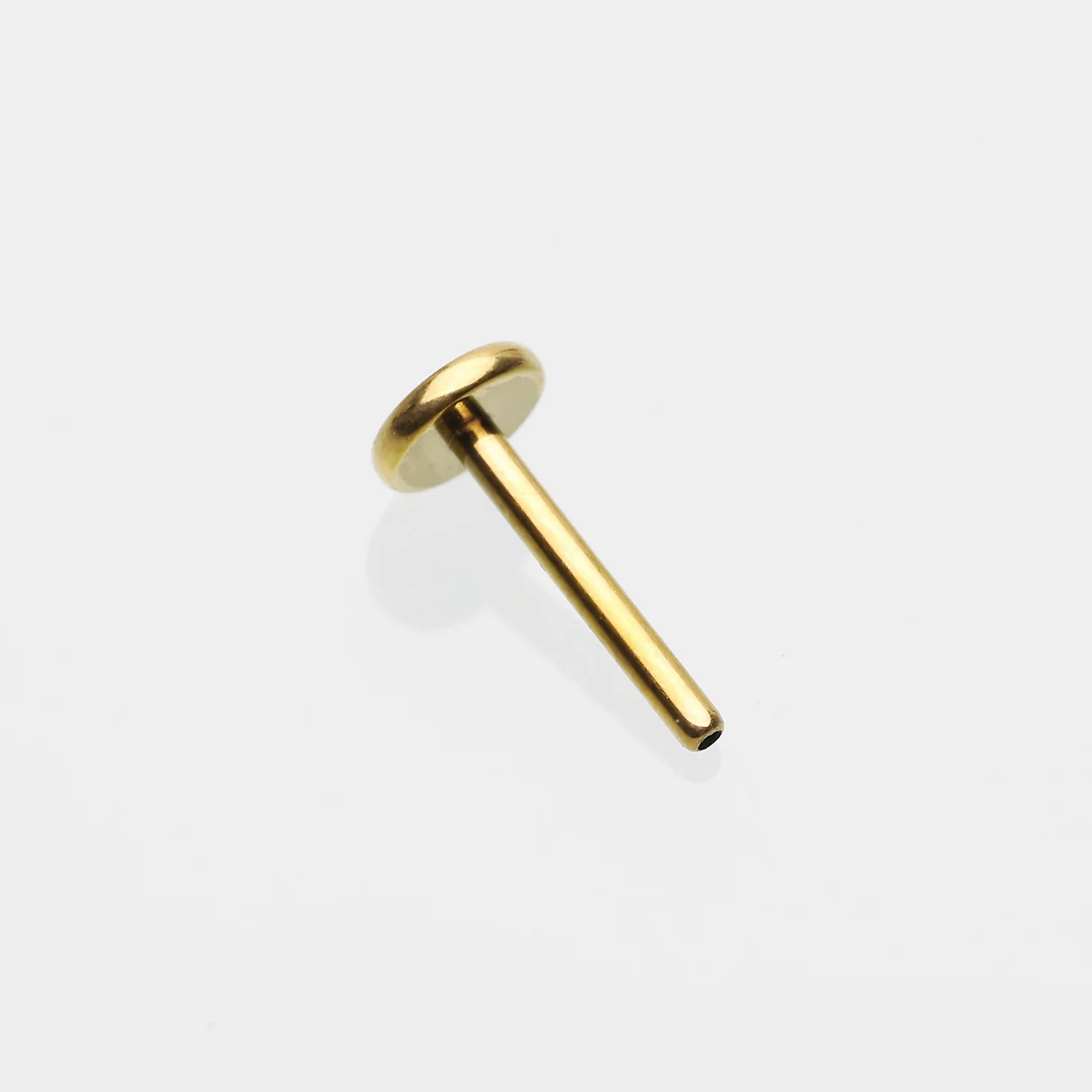 Implant Grade Titanium OneFit Threadless Golden 4mm Base Flat Back Stud Labret Bar Part - Image 2