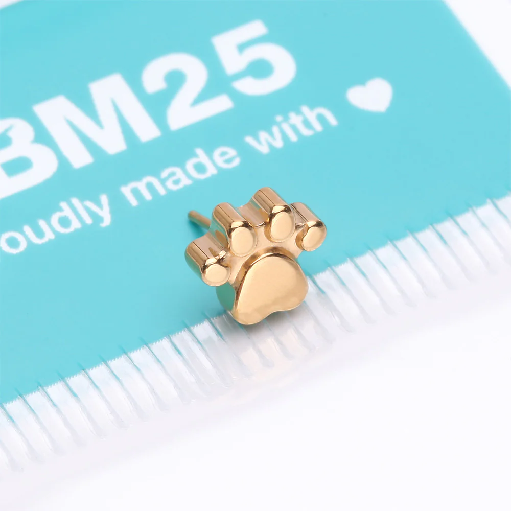 Implant Grade Titanium OneFit Threadless Golden Adorable Paw Top Part - Image 4