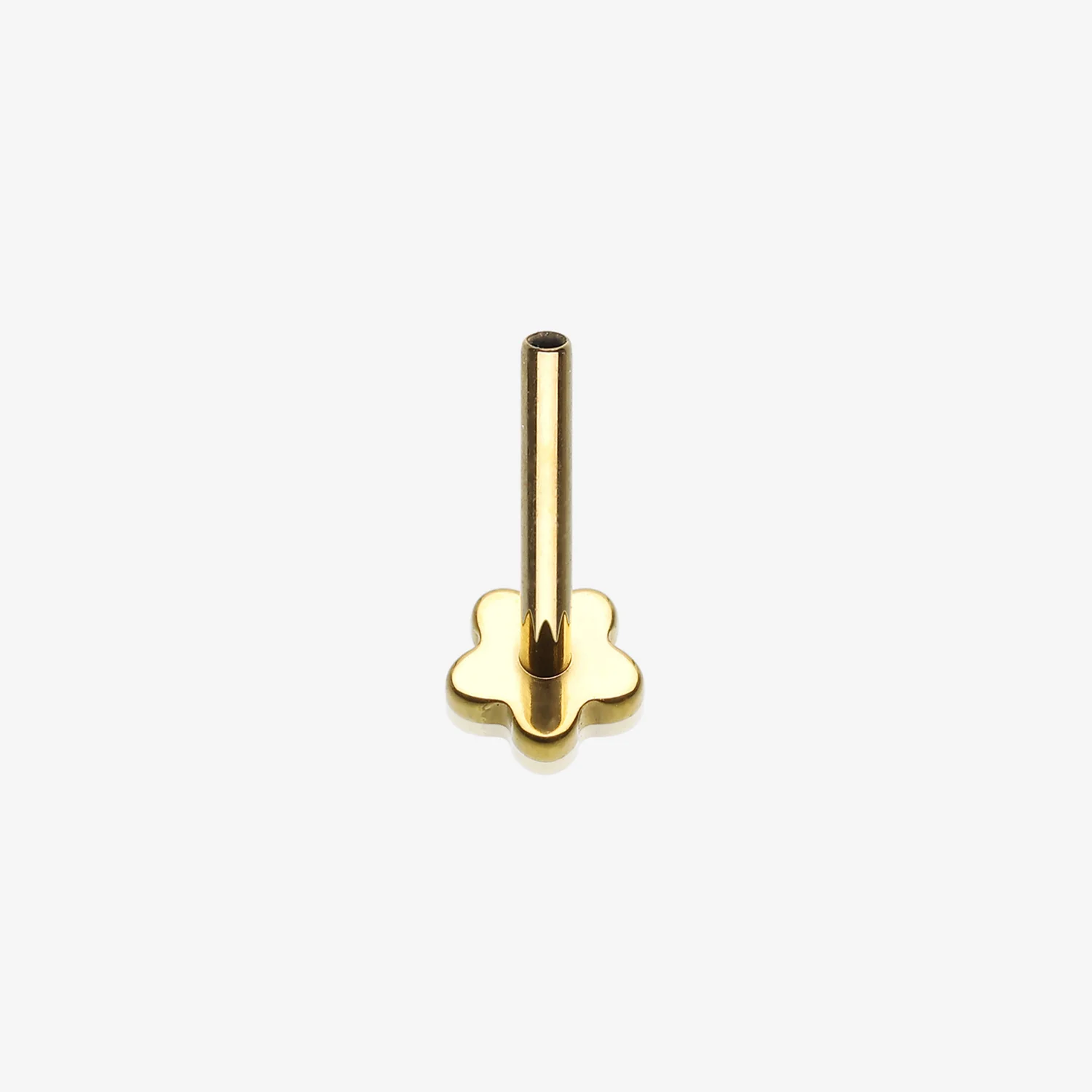 Implant Grade Titanium OneFit Threadless Golden Flower Base Flat Back Stud Labret Bar Part
