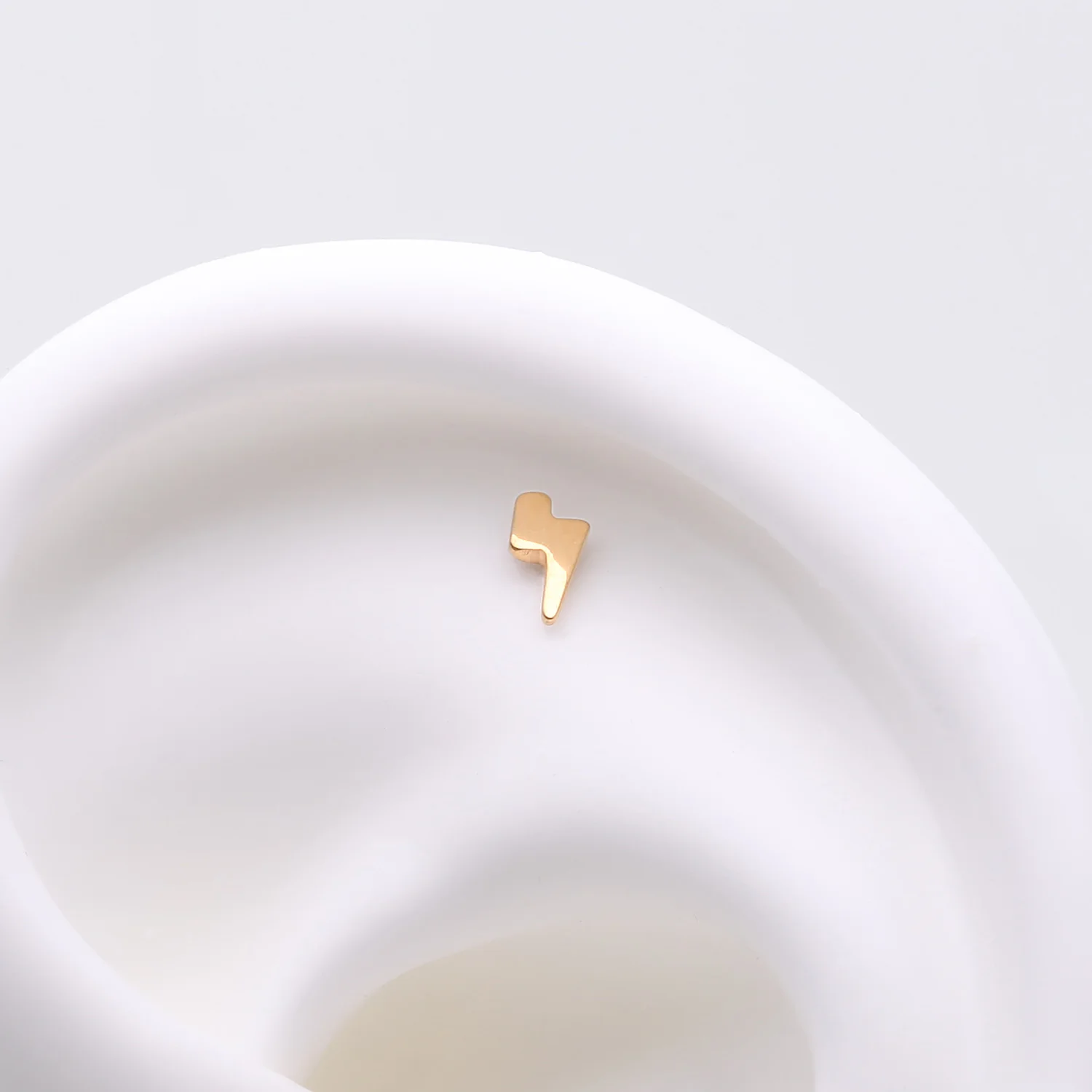 Implant Grade Titanium OneFit Threadless Golden Lightning Bolt Top Part - Image 2