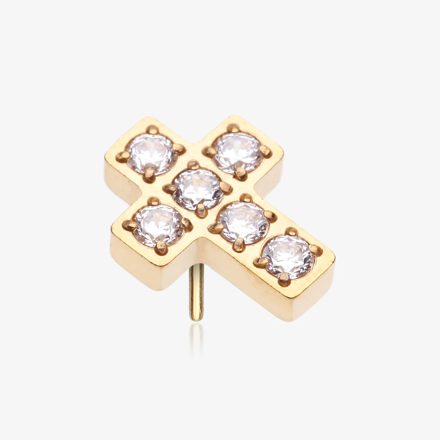 Implant Grade Titanium OneFit Threadless Golden Multi-Gem Cross Top Part