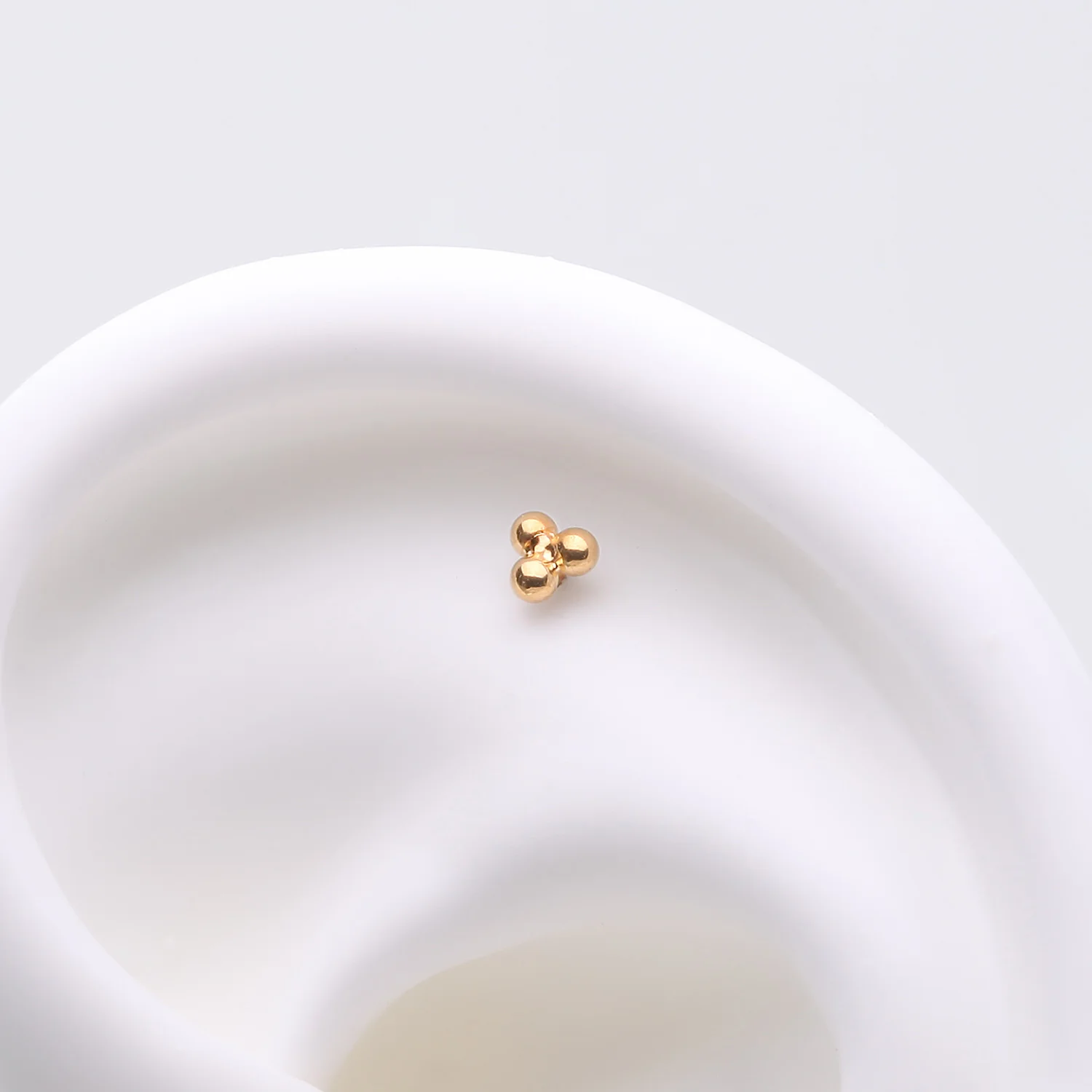 Implant Grade Titanium OneFit Threadless Golden Trinity Bali Beads Top Part - Image 2