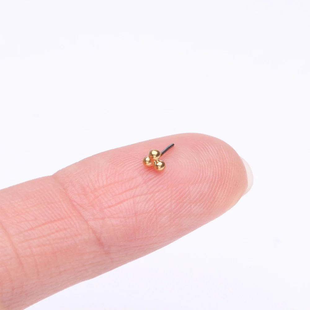 Implant Grade Titanium OneFit Threadless Golden Trinity Bali Beads Top Part - Image 3